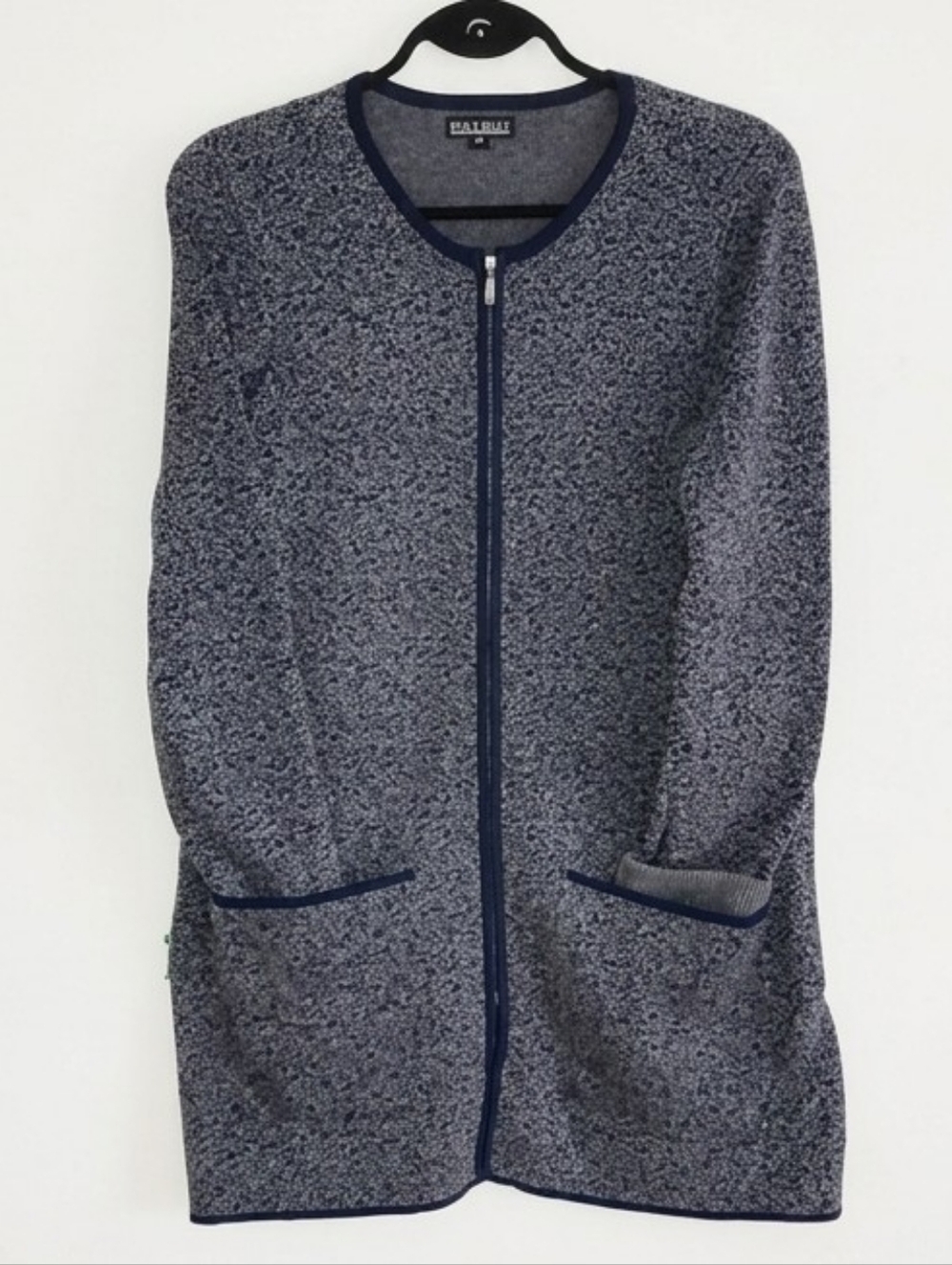 Nicole Miller Zip Up Cozy Long Line Cardigan S - M